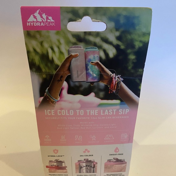 HydraPeak Slim Can Cooler Pink Marble New - Picture 3 of 3